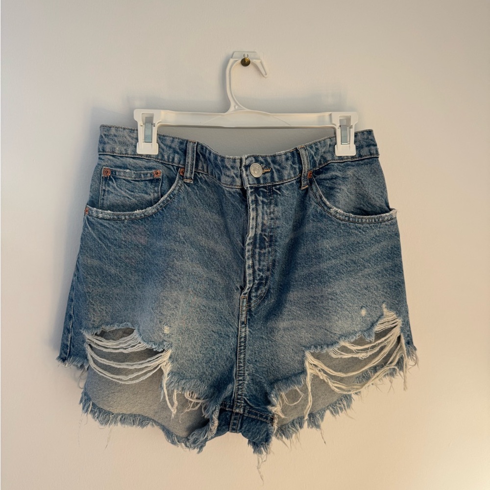 Abercrombie & Fitch Blue Jean Shorts Distressed Style